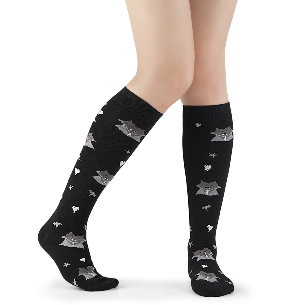 Vampire Heart Knee High Socks